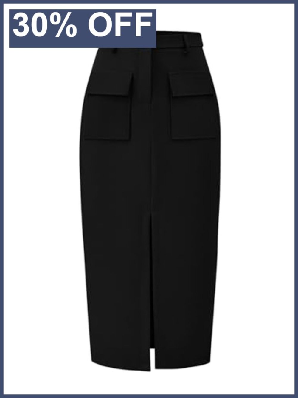 High Waist Cargo Midi Pencil Skirt Soft Stretchy Work Office